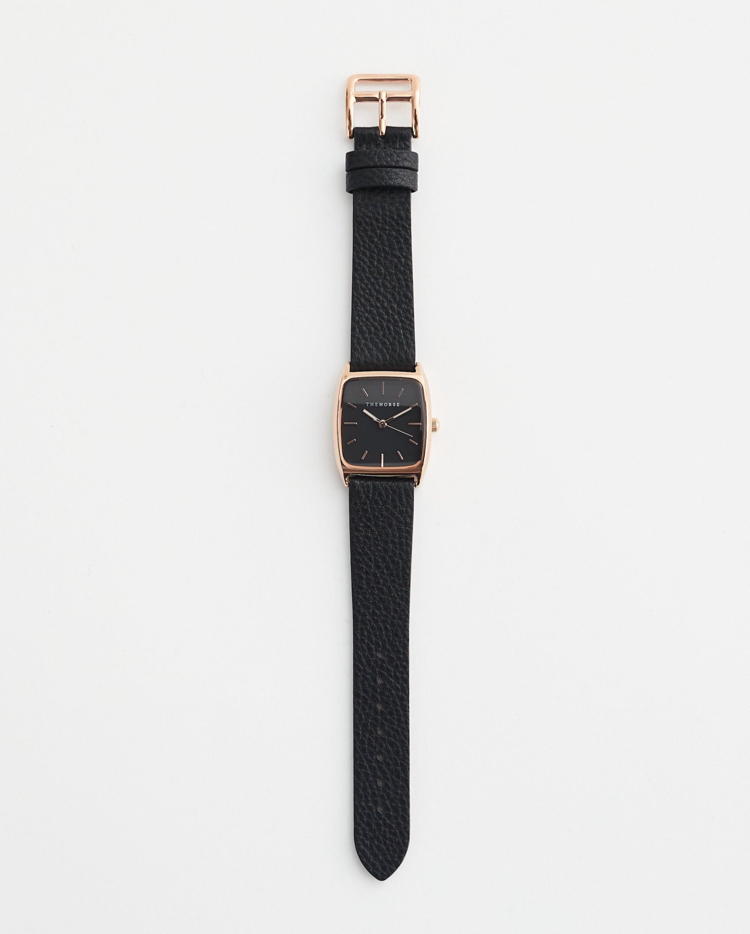 Hald slim sale black leather watch