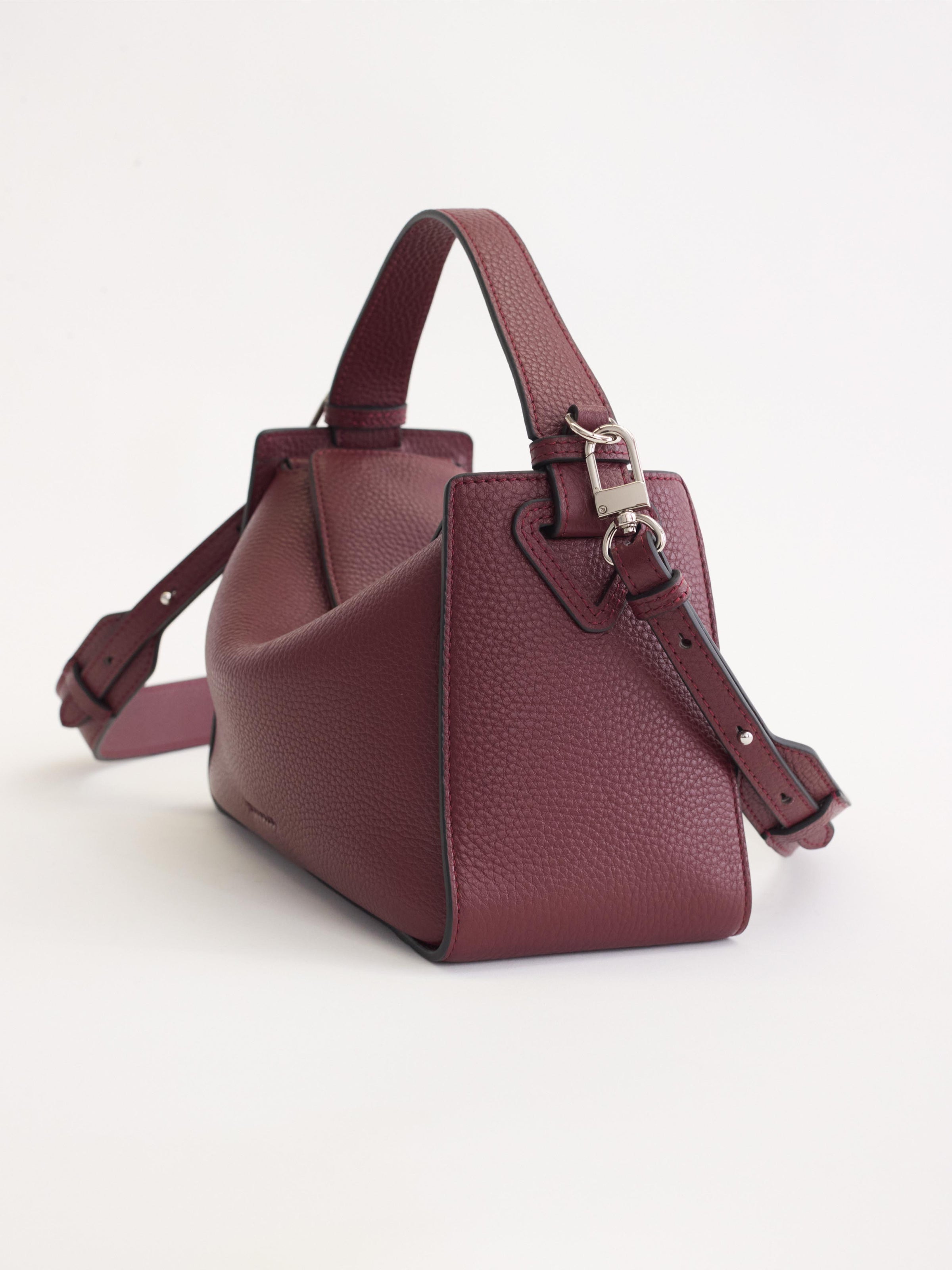 Burgundy leather satchel best sale