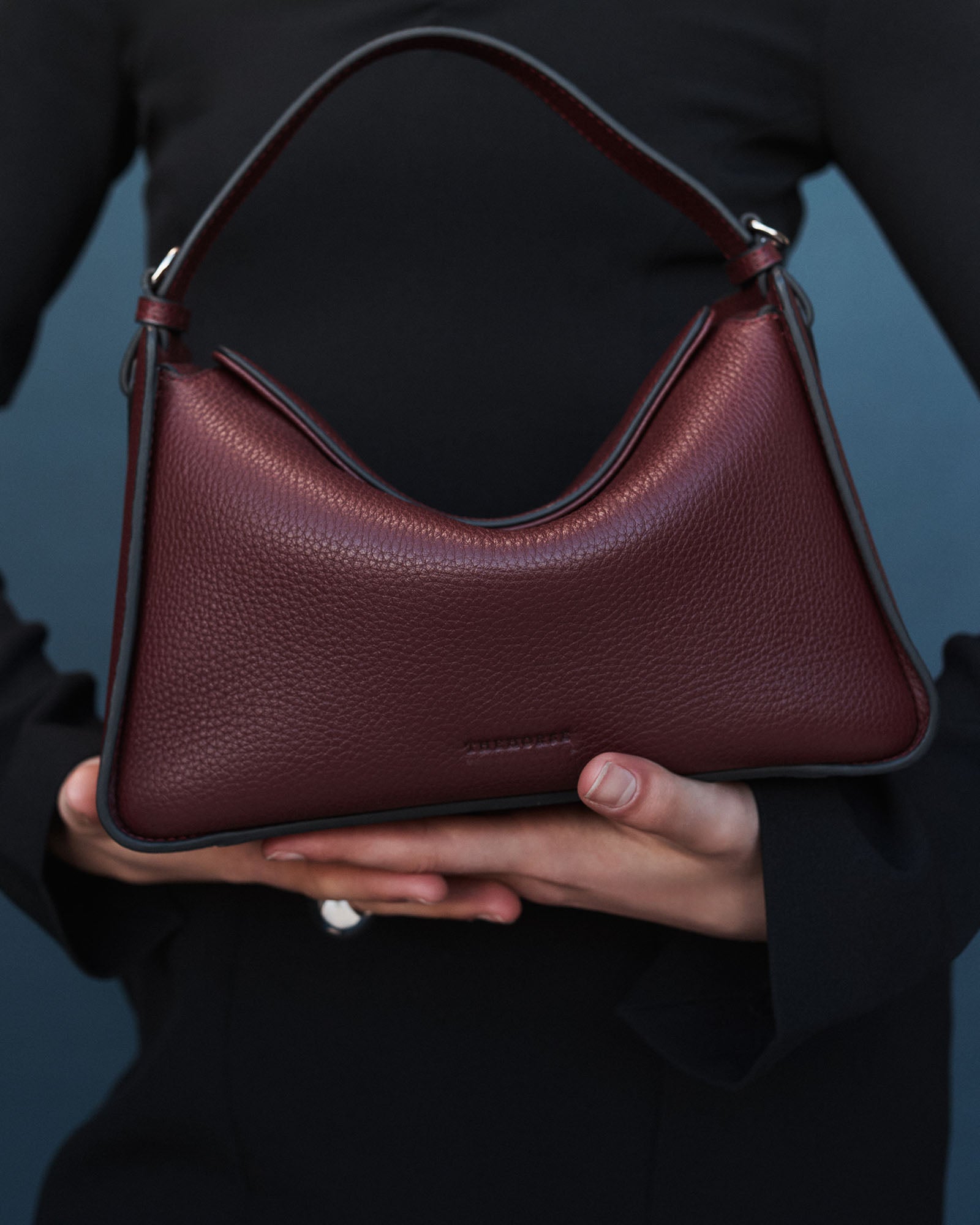 Maroon leather handbag best sale