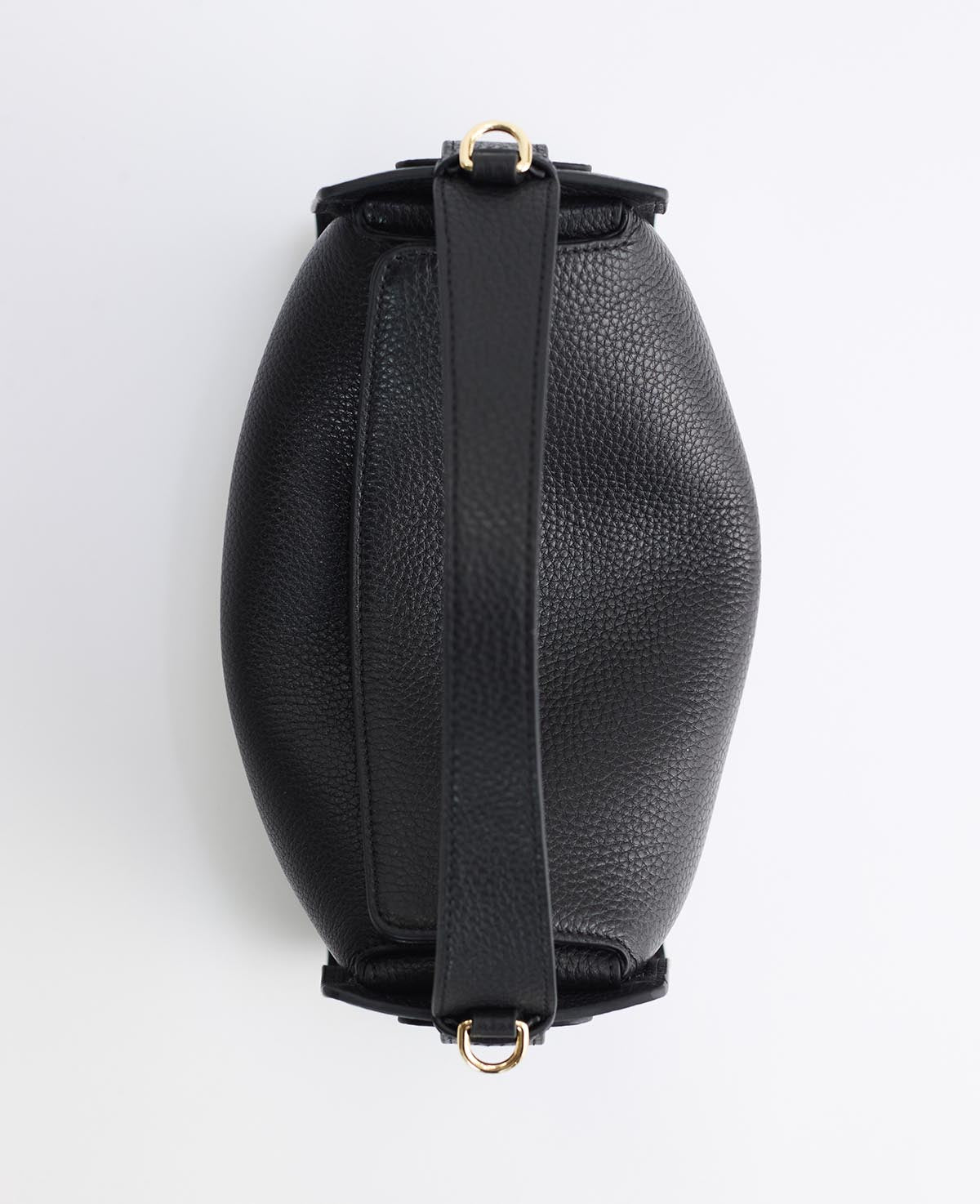 Clementine Bag: Black Pebbled Leather with Gold