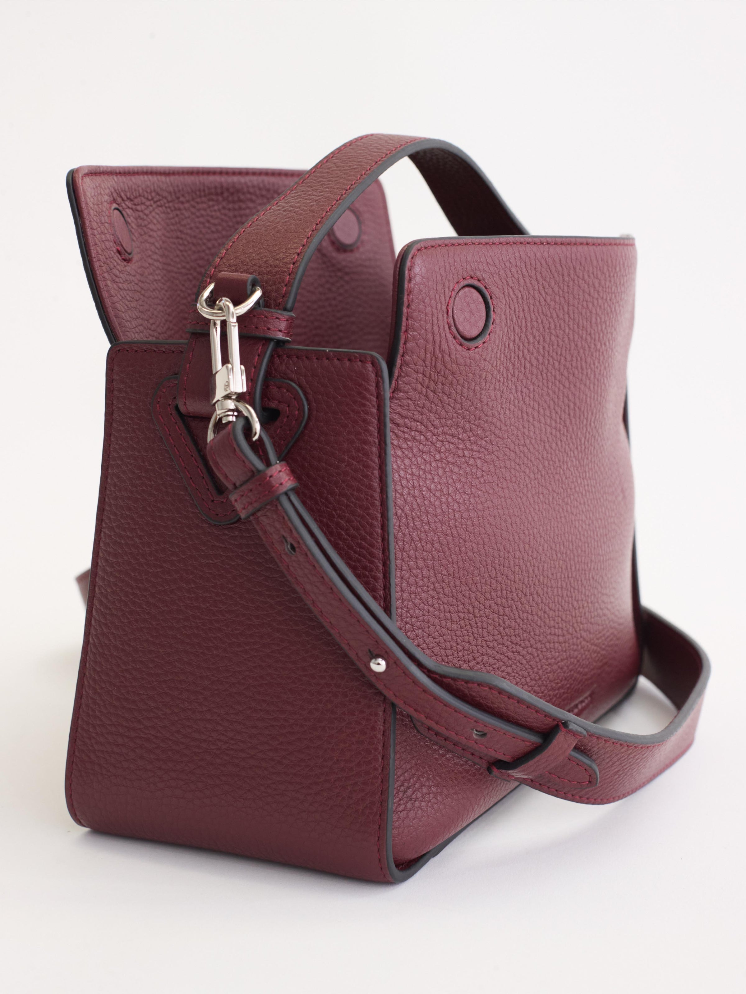 Clementine Bag: Burgundy Pebbled Leather