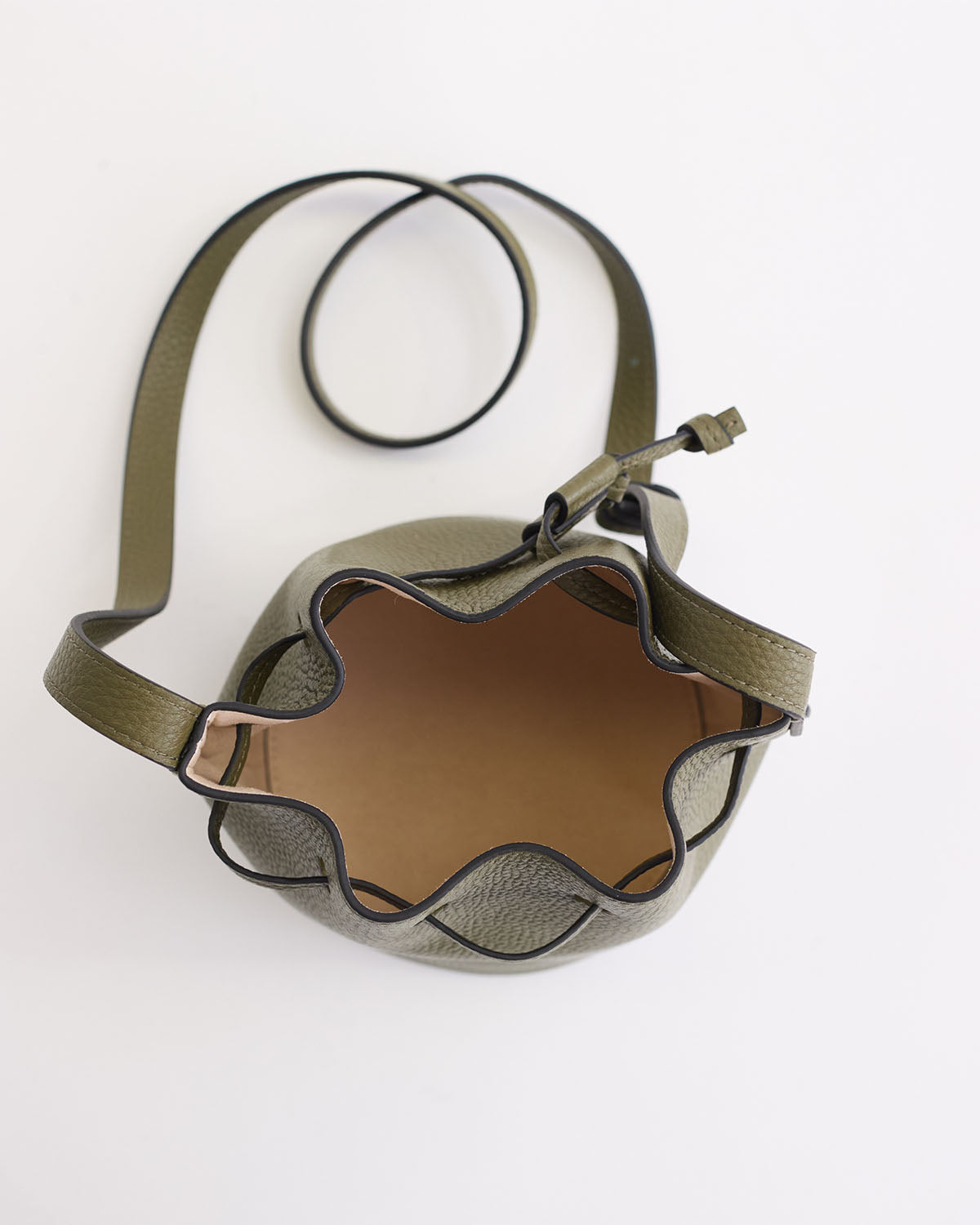 Bobb Bucket Bag: Olive Pebbled Leather