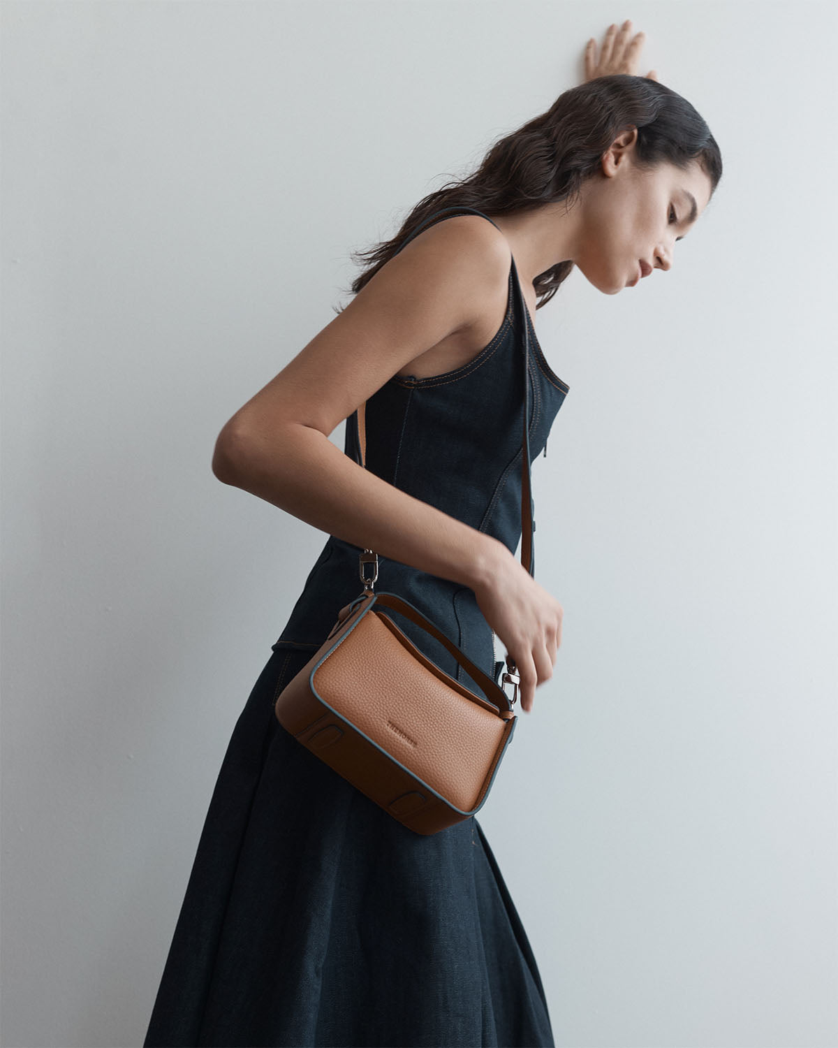 Mini Clementine Bag: Tan Pebbled Leather