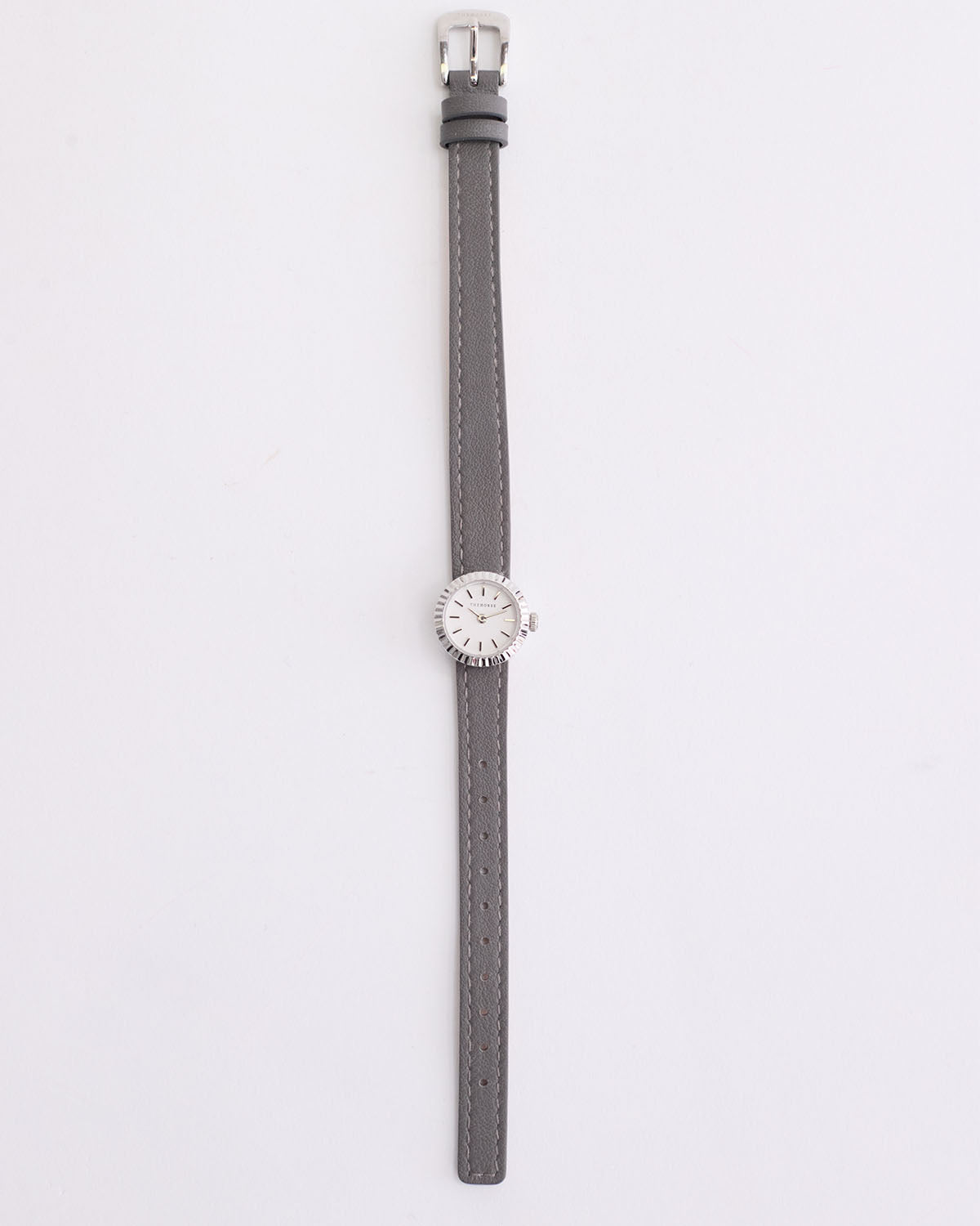 The Dot Watch: Polished Silver / White Dial / Dove Grey Leather