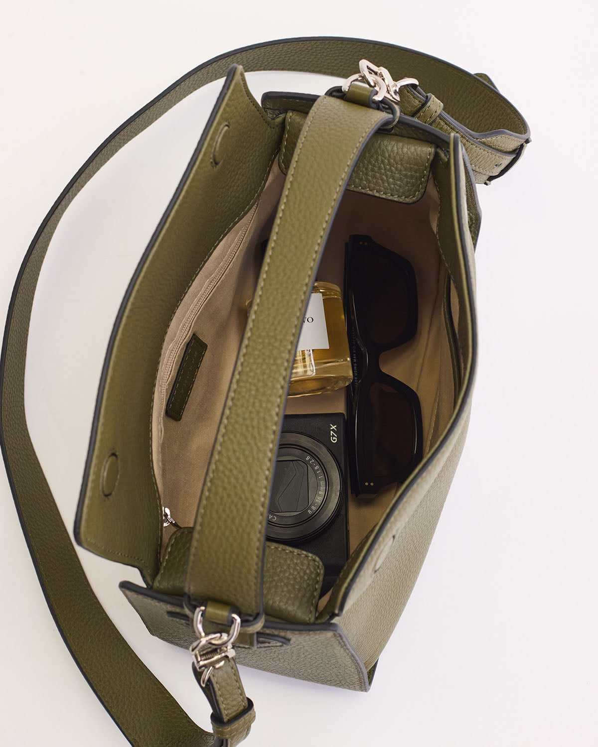 Clementine Bag: Olive Pebbled Leather