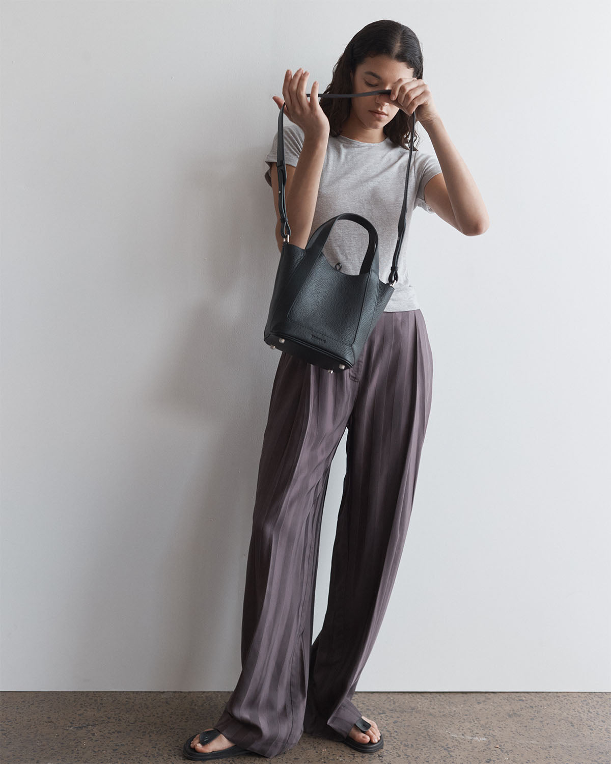 Alexie Tote: Black Pebbled Leather