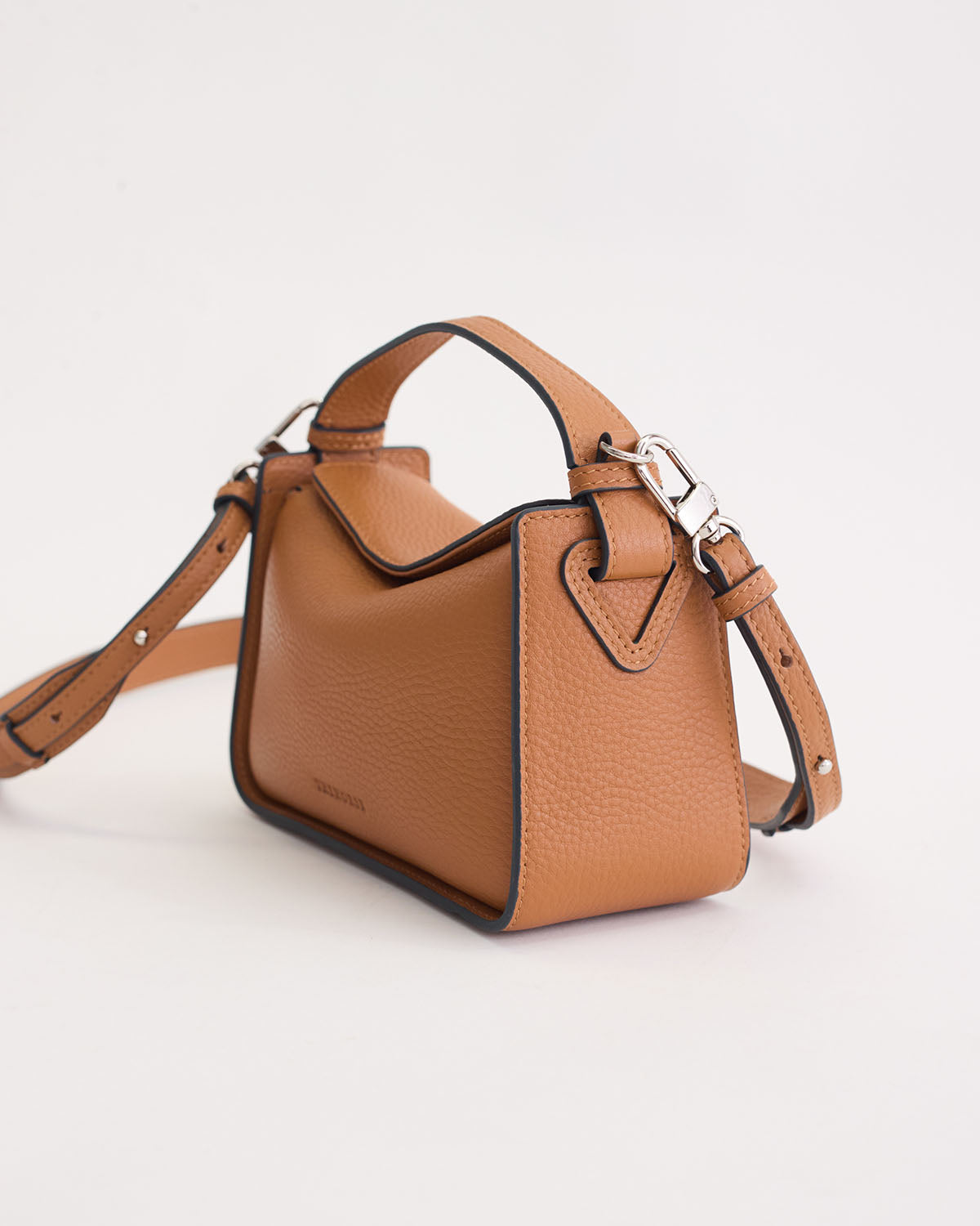 Mini Clementine Bag: Tan Pebbled Leather