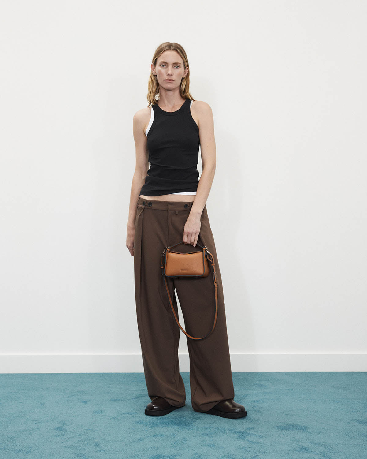 Mini Clementine Bag: Tan Pebbled Leather