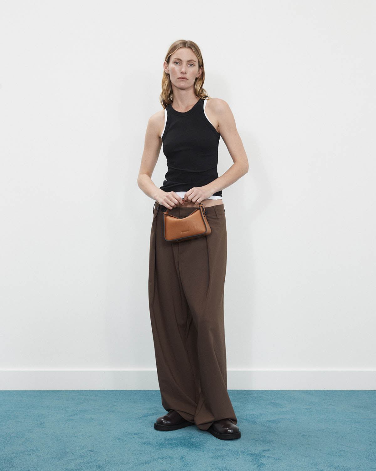 Mini Clementine Bag: Tan Pebbled Leather